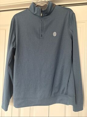 Peter Millar Men's Blue Quarter-Zip Pullover